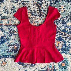 Bebe Peplum Cap Sleeve Top